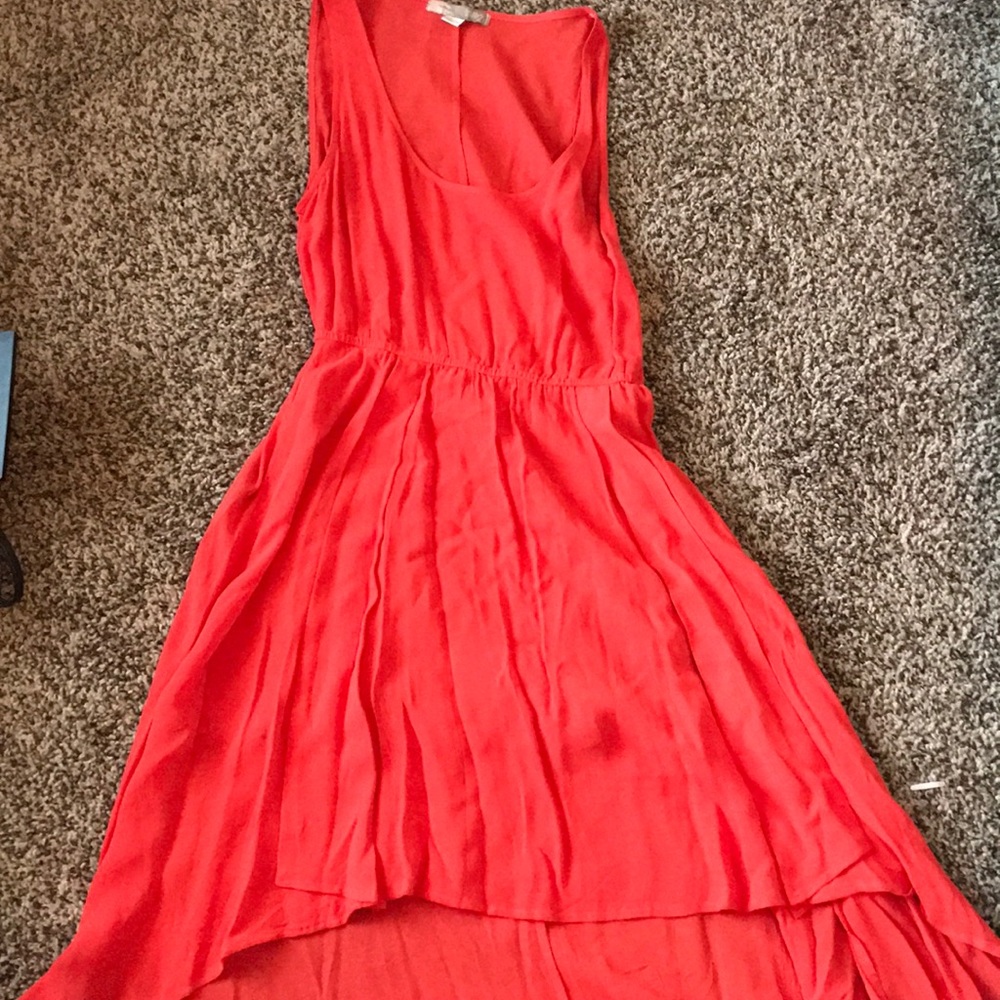 Orange high low dress